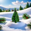 Green artificial Christmas tree, highly realistic pine needle decorative tree, festive home decoration Application Scenario